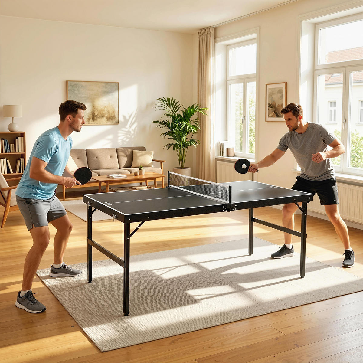 TISCHTENNISPLATTE - Schwarz, Metall (76/152cm) - SPORTNOW
