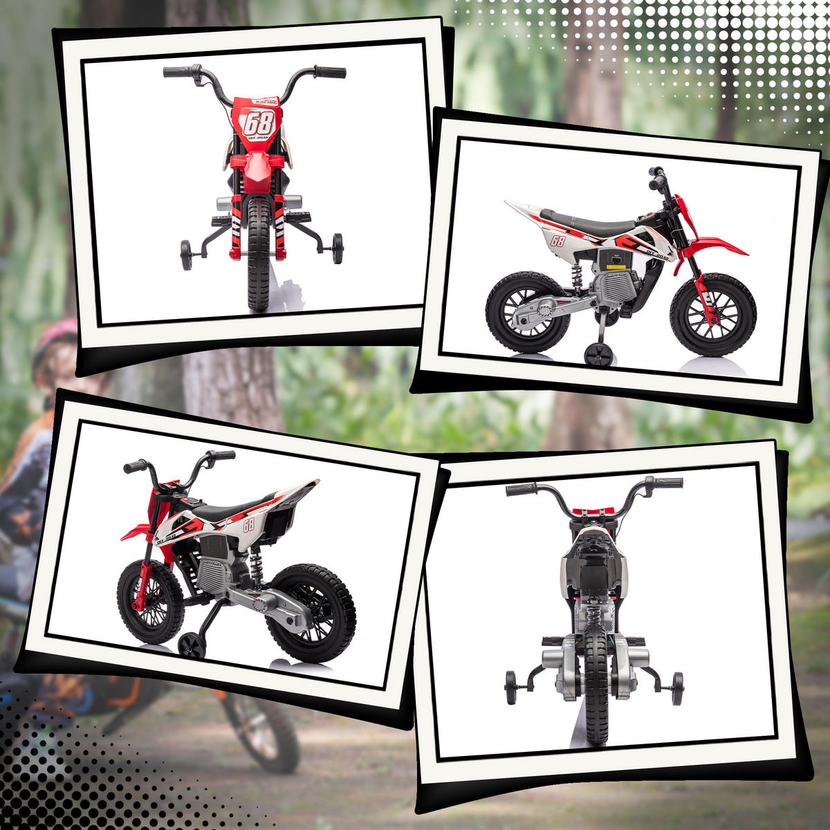ELEKTRO-MOTORRAD DE-13116 2 Motoren Rot - Rot, Kunststoff (107/56/70cm) - ComfortXL