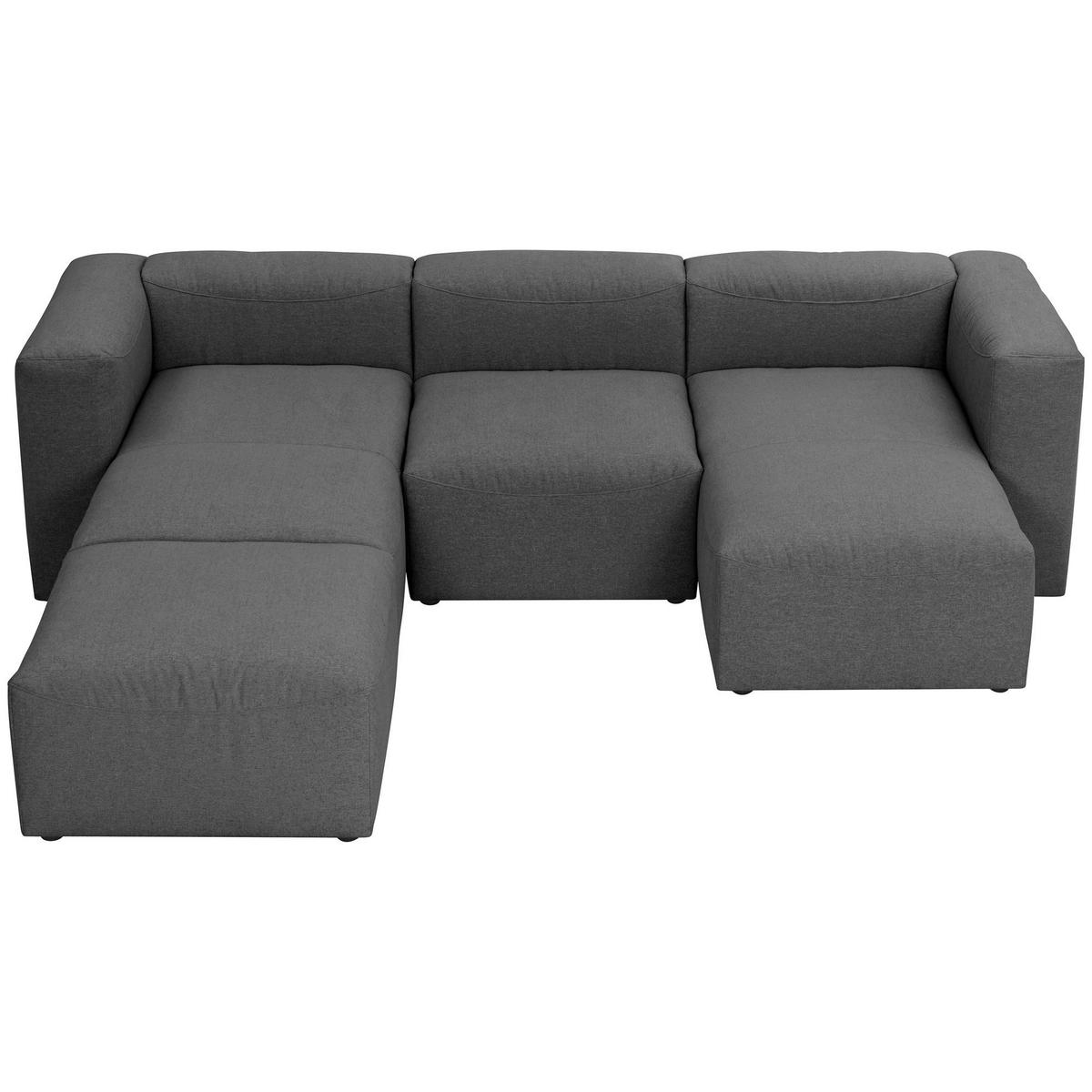 WOHNLANDSCHAFT 4 Kattrina Flachgewebe anthrazit - Anthrazit, Kunststoff (275/73/235cm) - 58aufmkessel