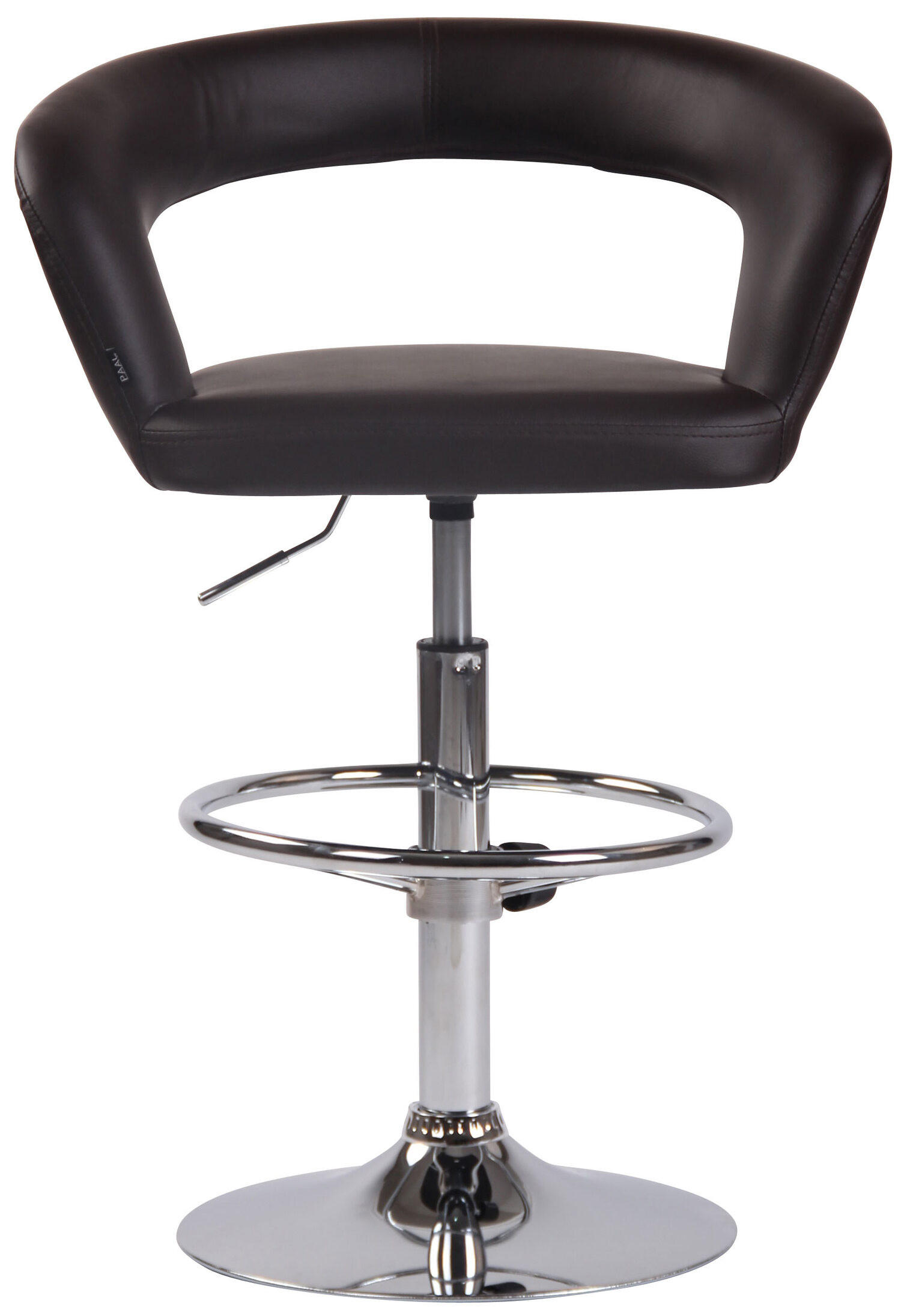 BARHOCKER Jan, Gestell Metall in Chromoptik, Kunstleder Braun - Chromfarben/Braun, Kunststoff/Textil (58/100/47cm) - TPFLiving