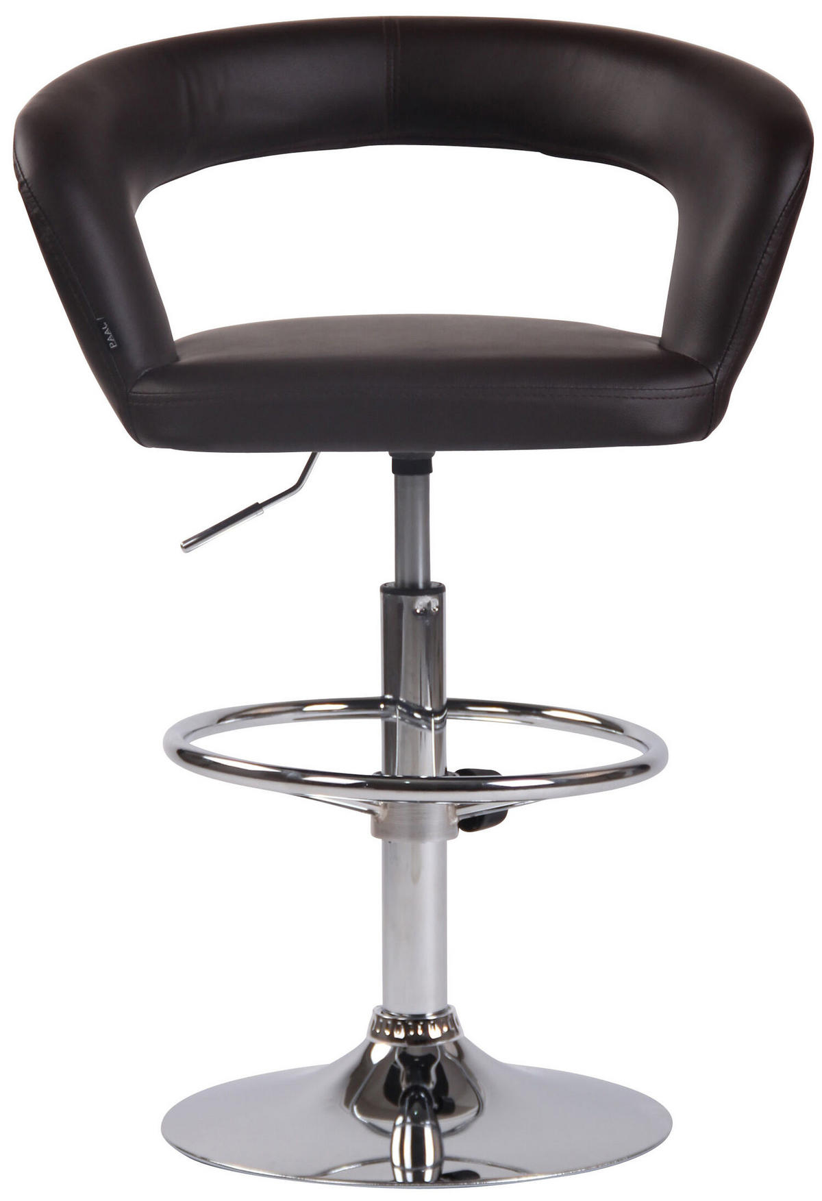 BARHOCKER Jan, Gestell Metall in Chromoptik, Kunstleder Braun - Chromfarben/Braun, Kunststoff/Textil (58/100cm) - TPFLiving