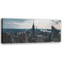 WANDBILD skyline von new york city - Grau, Textil (90/30cm) - Feeby