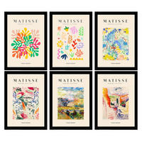 POSTER Set Mit 6 Illustrationen Von Henri Matisse Landschaften A3 Schwarzer Rahmen - Schwarz, Papier (29/3cm) - Nacnic