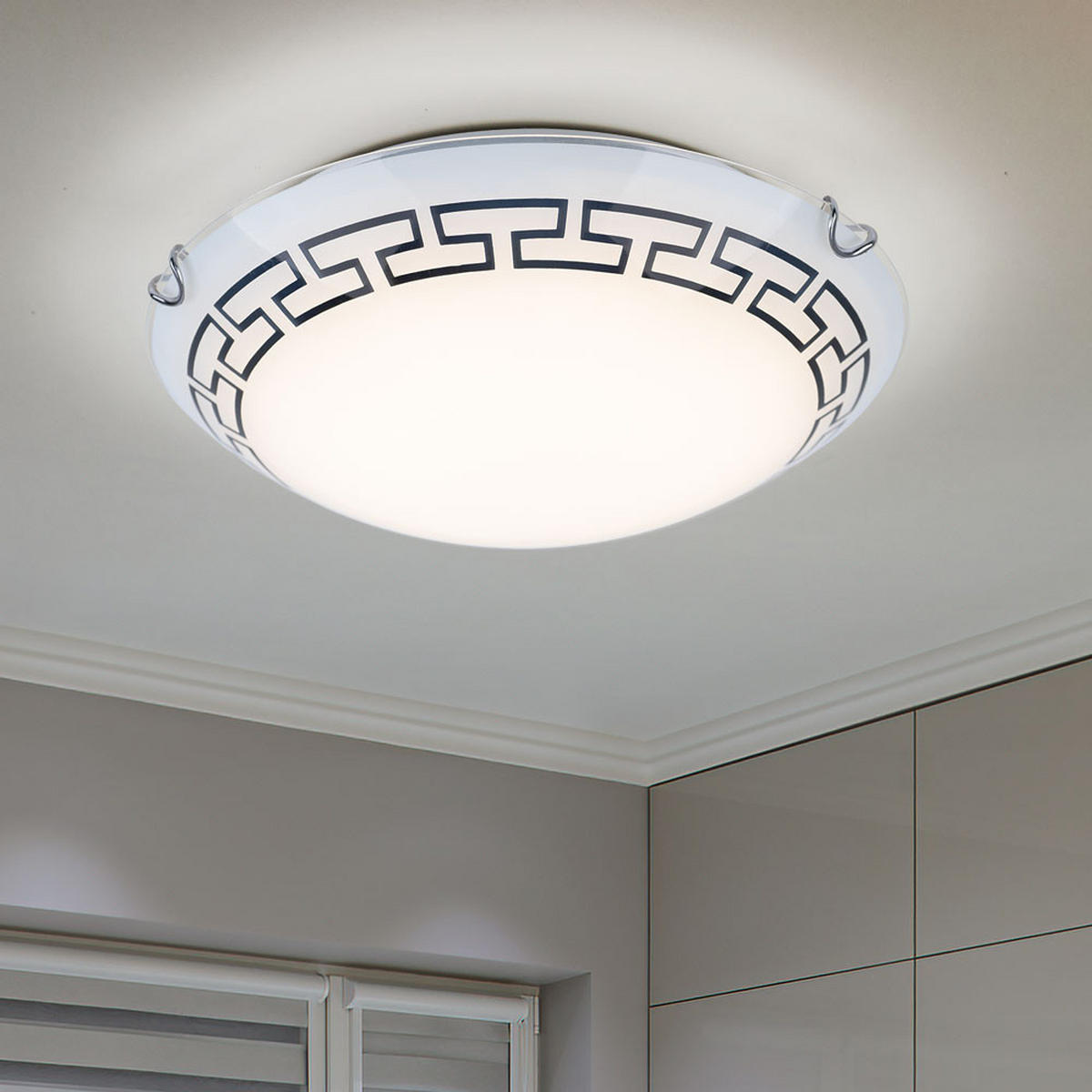 LED DECKENLEUCHTE PALILA Weiß Glas - Weiß, Glas (30/30/9cm) - Globo Lighting