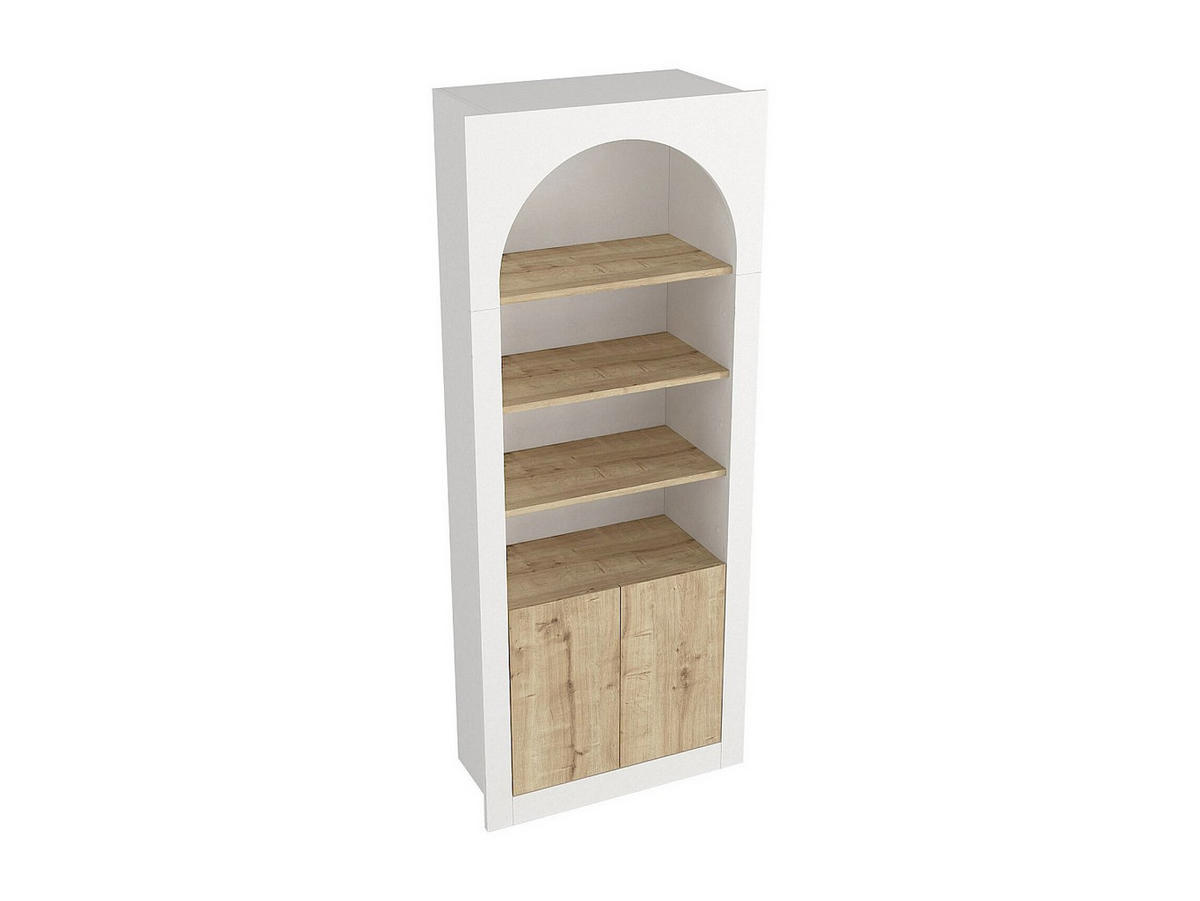BÜCHERREGAL - 74 cm x 35 cm - holz - naturfarben hell, weiß Cymora - Naturfarben/Weiß, Holz (74/180/35cm) - Vente-Unique