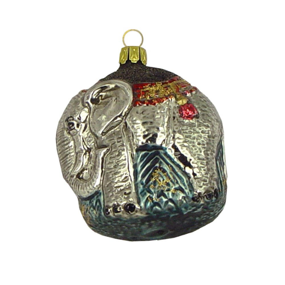 CHRISTBAUMSCHMUCK Elefant taubengrau 7 cm - Multicolor, Metall (0.1/7/0.1cm)