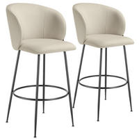 BARSTUHL Luana,51 x 60 x 106 cm, Belastbarkeit 120 kg,creme/schwarz - Creme/Schwarz, Kunststoff (51/106/60cm) - tectake
