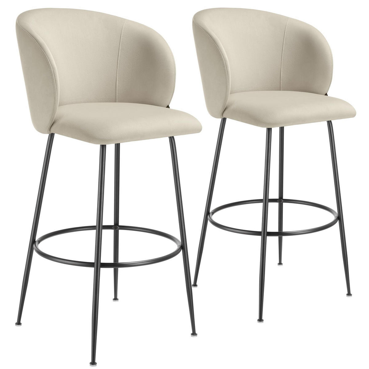 BARSTUHL Luana,51 x 60 x 106 cm, Belastbarkeit 120 kg,creme/schwarz - Creme/Schwarz, Kunststoff (51/106/60cm) - tectake