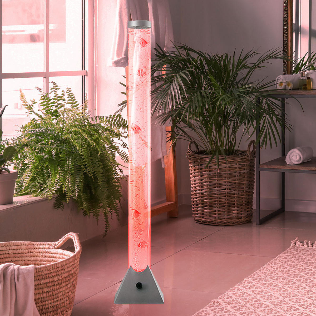 LED STEHLEUCHTE Kunststoff Klar - Klar, Kunststoff (22/22/122cm) - Globo Lighting