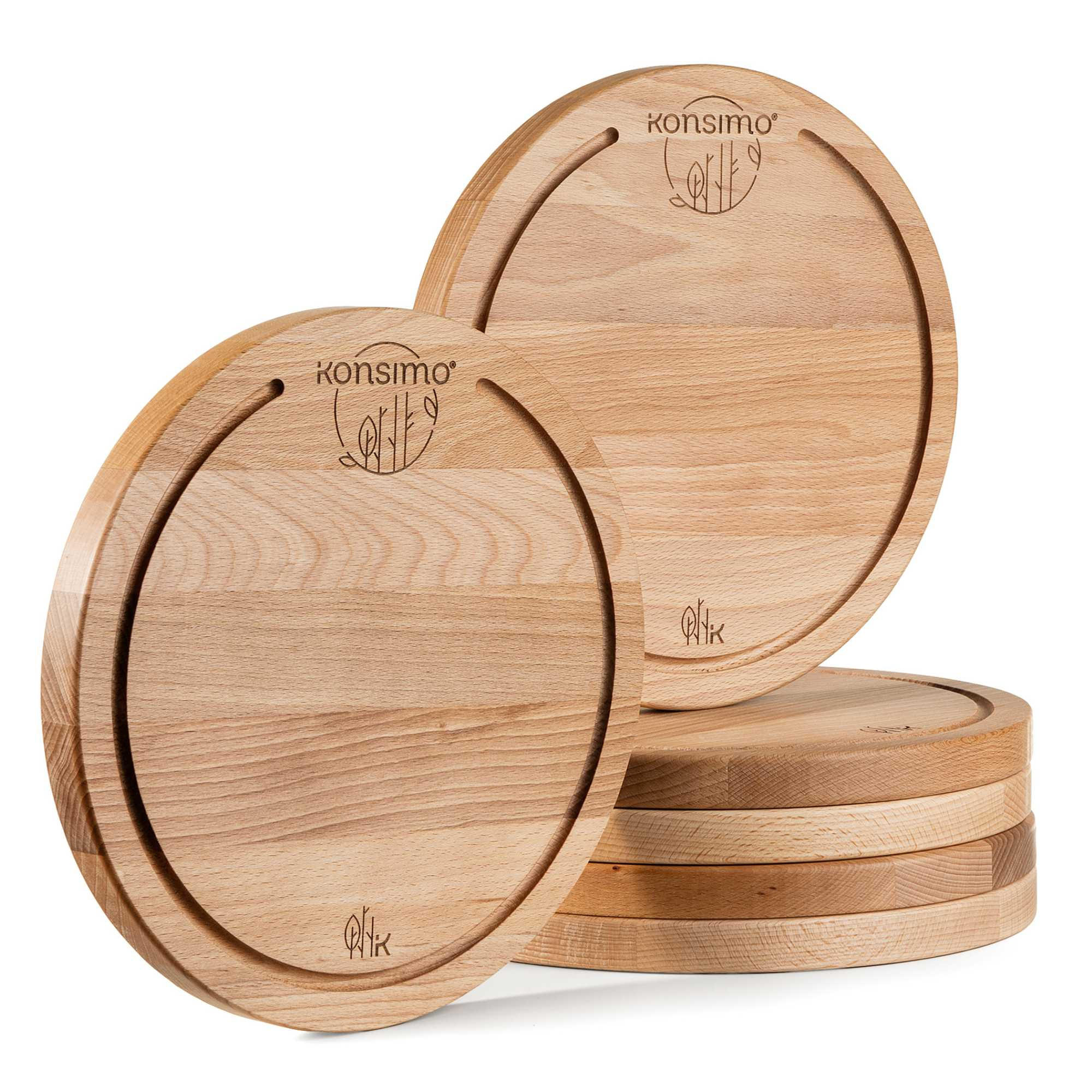 SCHNEIDEBRETT Holz Buche geölt LESTE 6-tlg - Buchefarben, Holz (25/25cm) - KONSIMO®