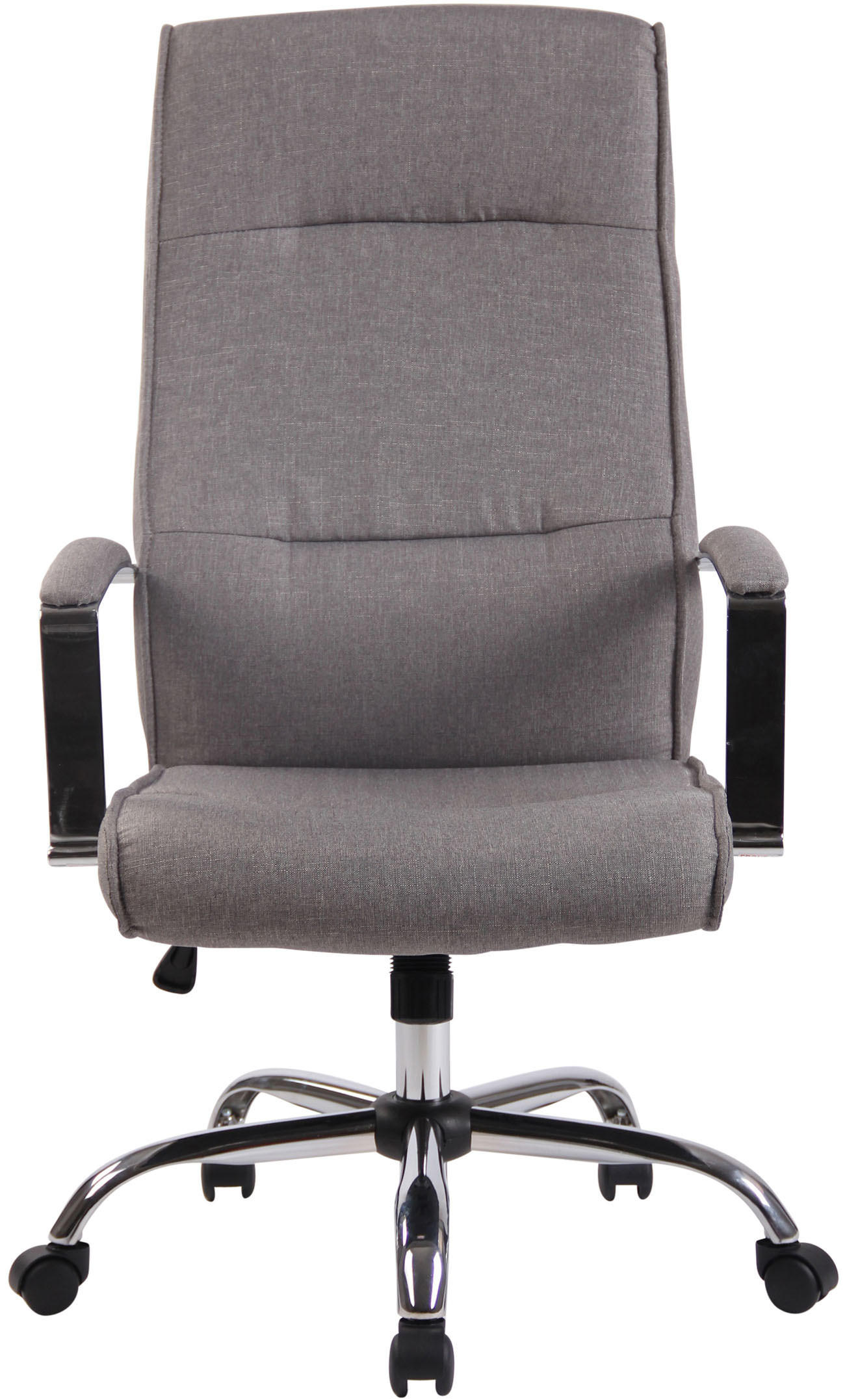 CHEFSESSEL Stoff grau - Chromfarben/Grau, Textil/Metall (63/114/72cm) - CLP