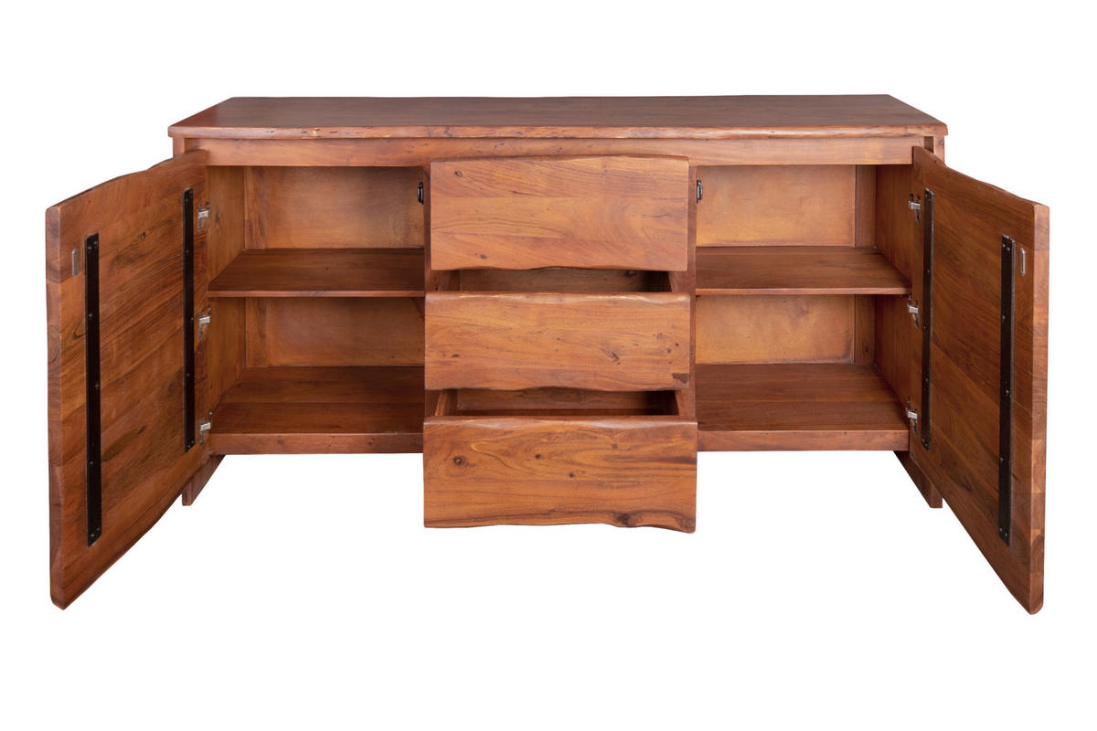 SIDEBOARD Akazie nussfarben DAHLIA 170 cm - Nussbaumfarben/Braun, Akazienholz/Holz (170/90/45cm) - SAM