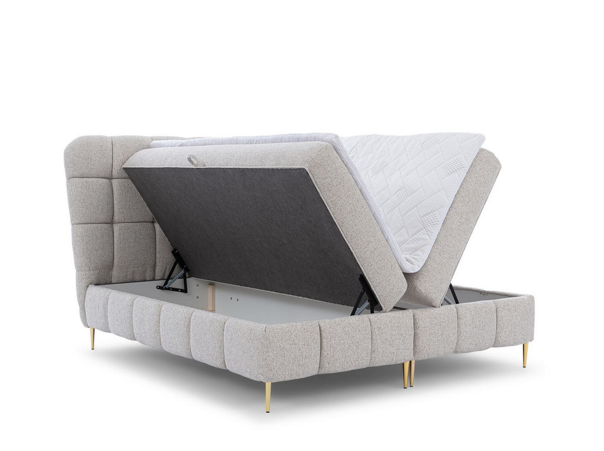 BOXBETT Grazia In Corbett - Dunkelgrau, Holzwerkstoff/Textil (140/200cm) - Fun Möbel