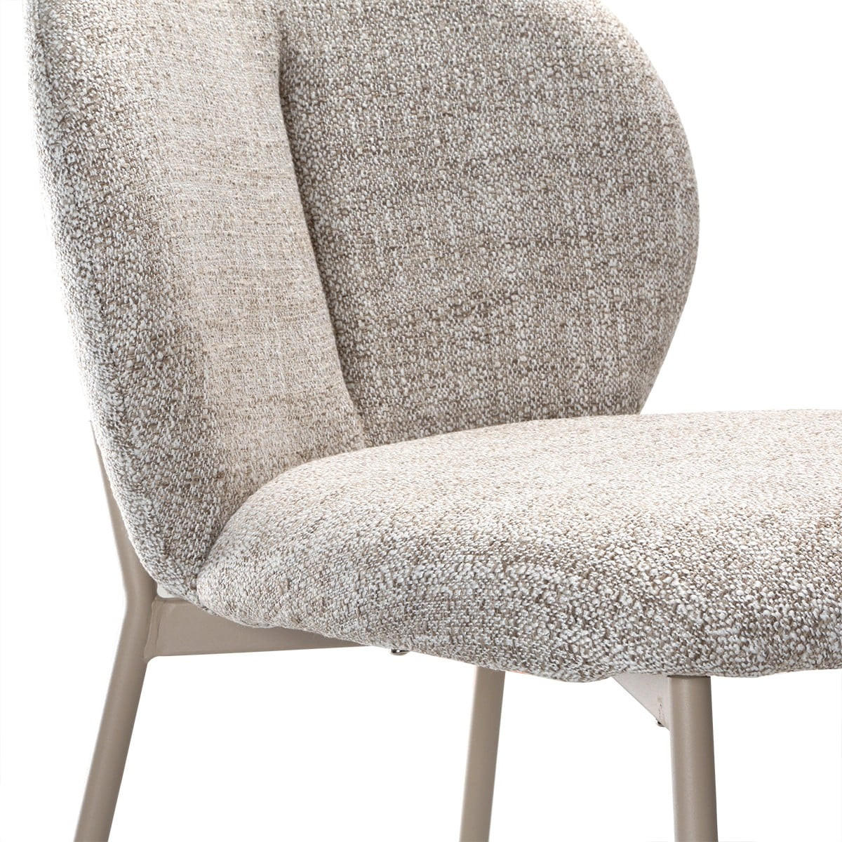 SET med 2 stolar i melerat beige tyg, 60 cm breda - AMBRE - Beige, Textil (48/80/60cm) - Calicosy