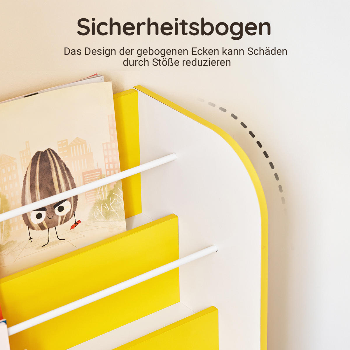 KINDERREGAL Weiß-Gold - Goldfarben/Weiß, Holzwerkstoff (63/76/30cm) - SoBuy