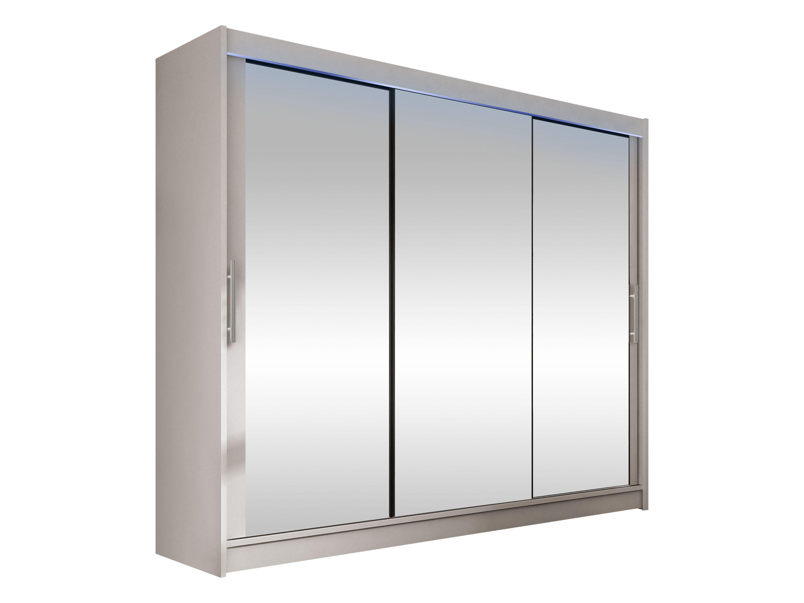 KLEIDERSCHRANK Aston III, mit RGB LED Beleuchtung - Kaschmir/Silberfarben, Holzwerkstoff/Kunststoff (250/215/58cm) - MIRJAN24