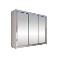 KLEIDERSCHRANK Aston III, mit RGB LED Beleuchtung - Kaschmir/Silberfarben, Holzwerkstoff/Kunststoff (250/215/58cm) - MIRJAN24