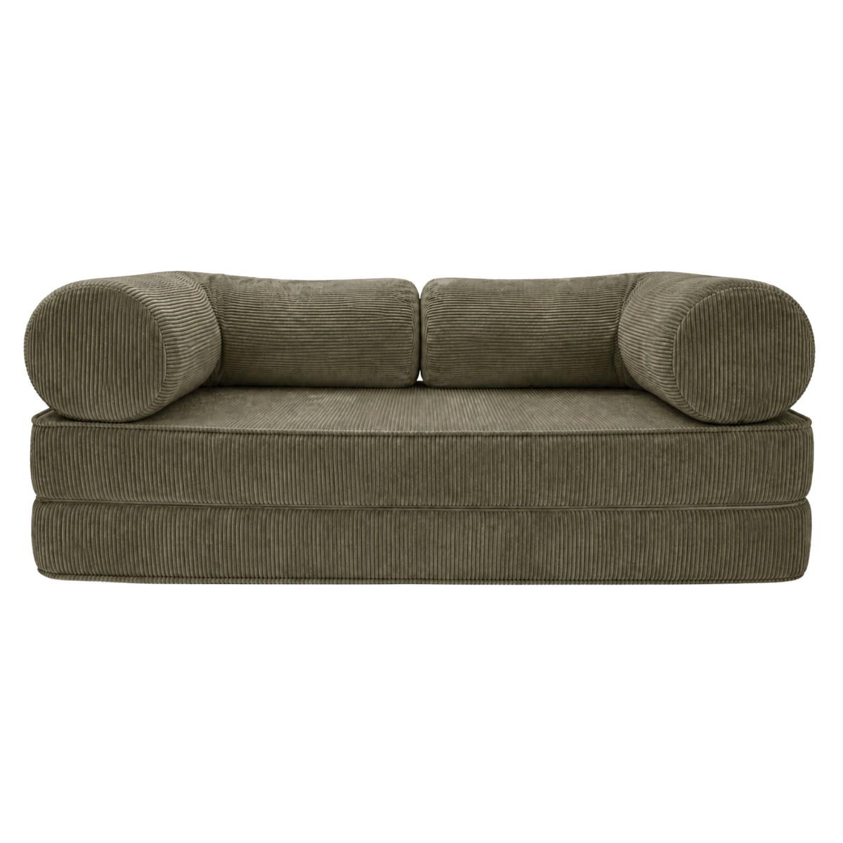 ELEGANTES und komfortables zeitgenössisches Sofa Khaki - Waldgrün, Textil (200/70/100cm) - SURB