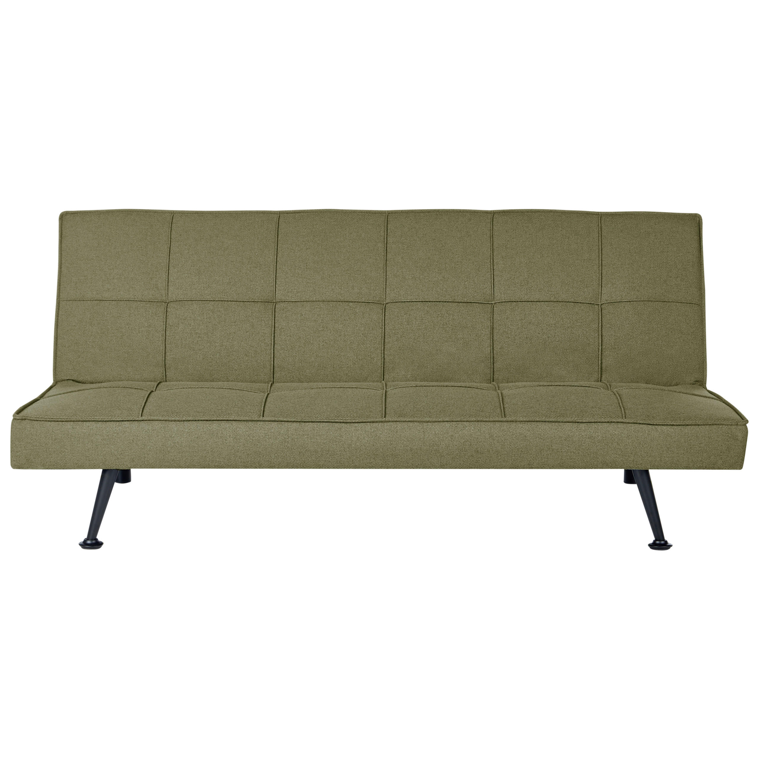 3-SITZER-SCHLAFSOFA olivgrün Hasle - Silberfarben/Grün, Textil (168/77/88cm) - Beliani
