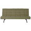 3-SITZER-SCHLAFSOFA olivgrün Hasle - Silberfarben/Grün, Textil (168/77/88cm) - Beliani
