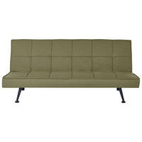 3-SITZER-SCHLAFSOFA olivgrün Hasle - Silberfarben/Grün, Textil (168/77/88cm) - Beliani