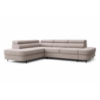 ECKSOFA Priam L-Form mit Schlaffunktion und Stauraum Modern Form Beige - Beige, Holz/Textil (275/203cm) - Muffo