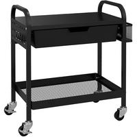 ROLLWAGEN mit Schublade und Ablage 61 x 32,6 x 58,5 cm Schwarz - Schwarz, Kunststoff (32.6/58.5/61cm) - Beauniv
