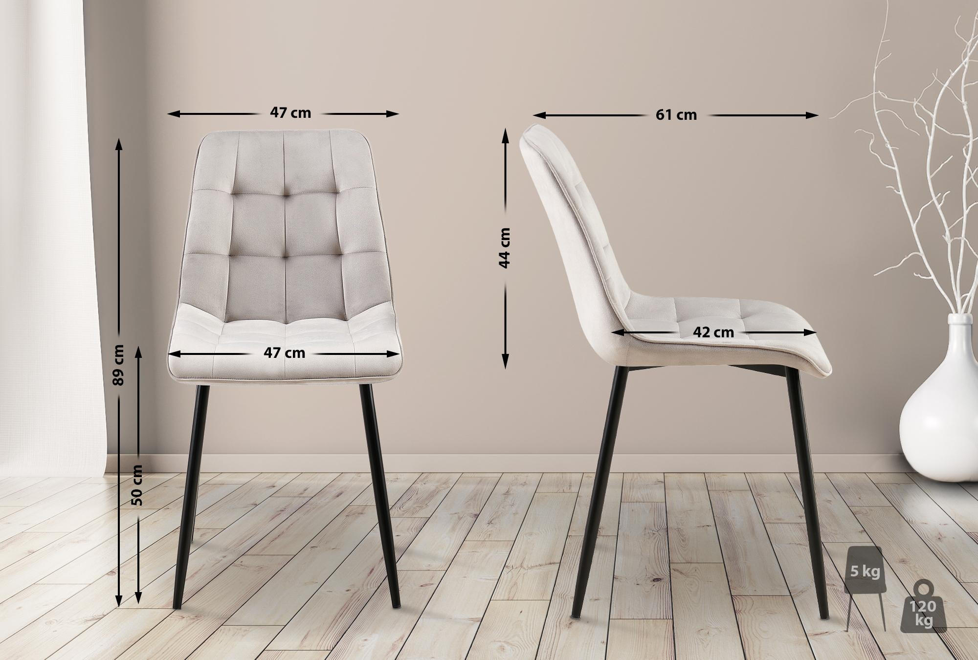 Thumbnail - CLP Stuhl, Grau, Textil, 47x89x61 cm, Esszimmer, Stühle, Esszimmerstühle, Vierfußstühle