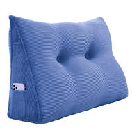 LESEKISSEN für Bett Kord Hellblau 60 cm - Hellblau, Textil (50/60cm) - Vercart