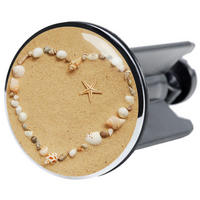 WASCHBECKENSTÖPSEL Seashells - Braun, Kunststoff/Metall (4/7/7cm) - Sanilo