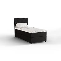 BOXBETT Nevada 90x200 cm Polsterbett mit hochwertiger Bonell-Matratze und Topper - Anthrazit - Dunkelgrau, Holz (90/200cm) - Panda Möbel