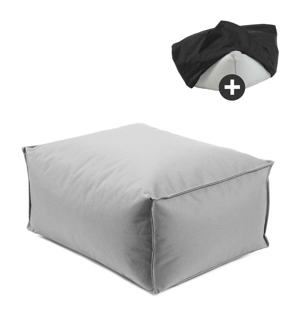 OUTDOOR POUF mit Schutzhülle Der Ruhestifter - Grau, Textil (60/25/45cm) - Mokebo