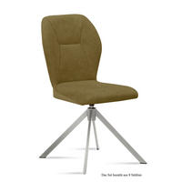 ESSZIMMERSTUHL drehbar (8er-Set) Deandra 51x92x60 Edelstahl/Olivgrün - Edelstahlfarben/Olivgrün, Kunststoff (60/92/51cm) - 58aufmkessel