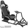 GAMINGSTUHL Play, variabel montierbare Pedal- und Lenkradplatte, schwarz/schwarz - Schwarz, Metall (57/62/220cm) - tectake
