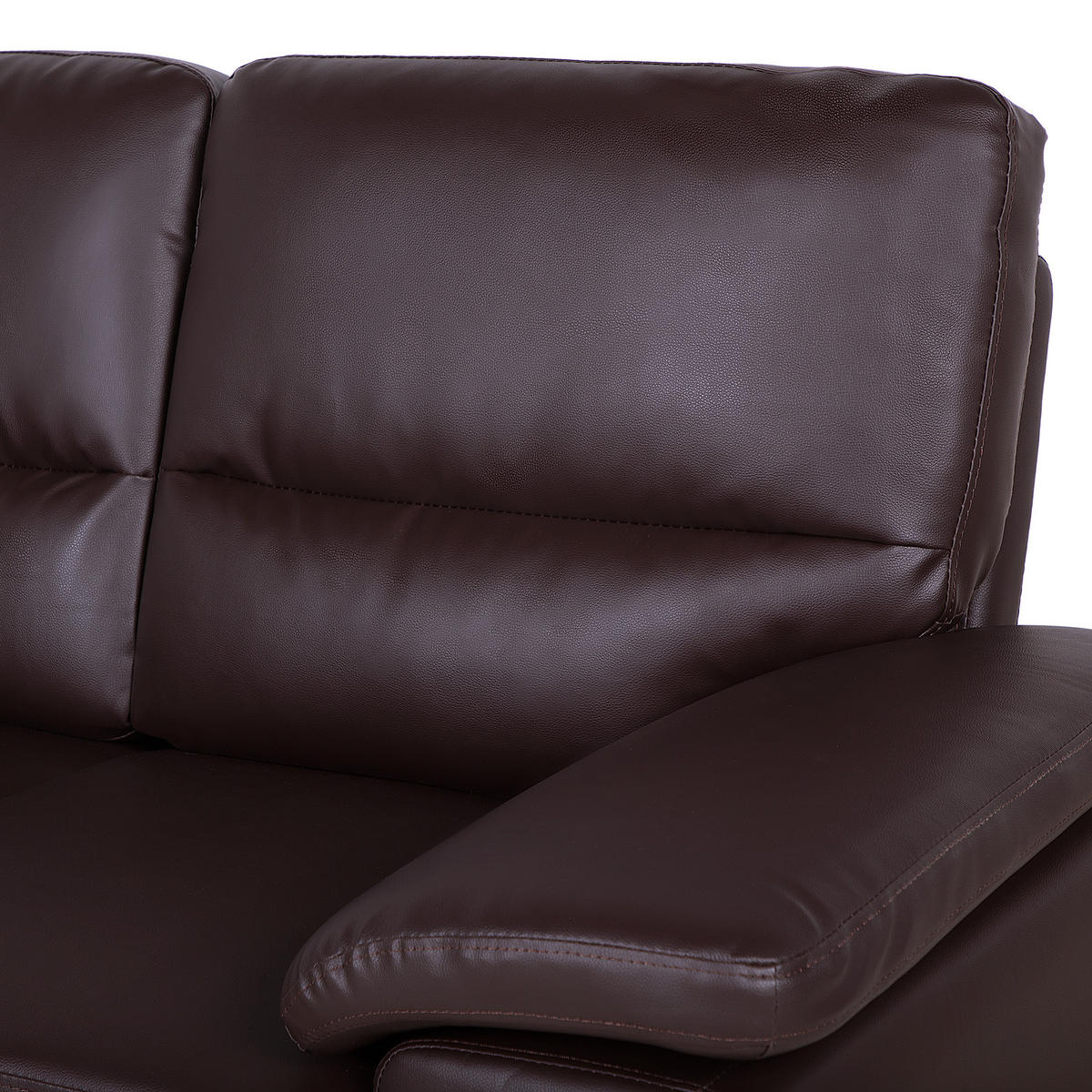 2-SITZER-SOFA Kunstleder Braun Vogar - Dunkelbraun, Kunststoff/Textil (156/90/74cm) - Beliani