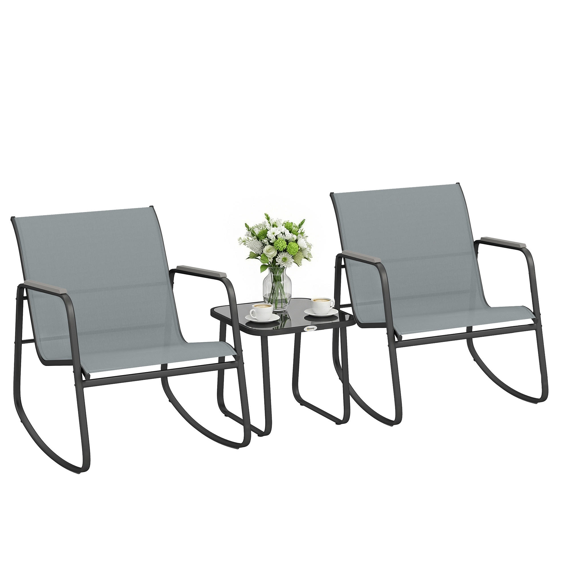 GARTEN-BEISTELLTISCHSET Grau 3 Stück - Grau, Naturmaterialien (79/61/78cm) - GiPP