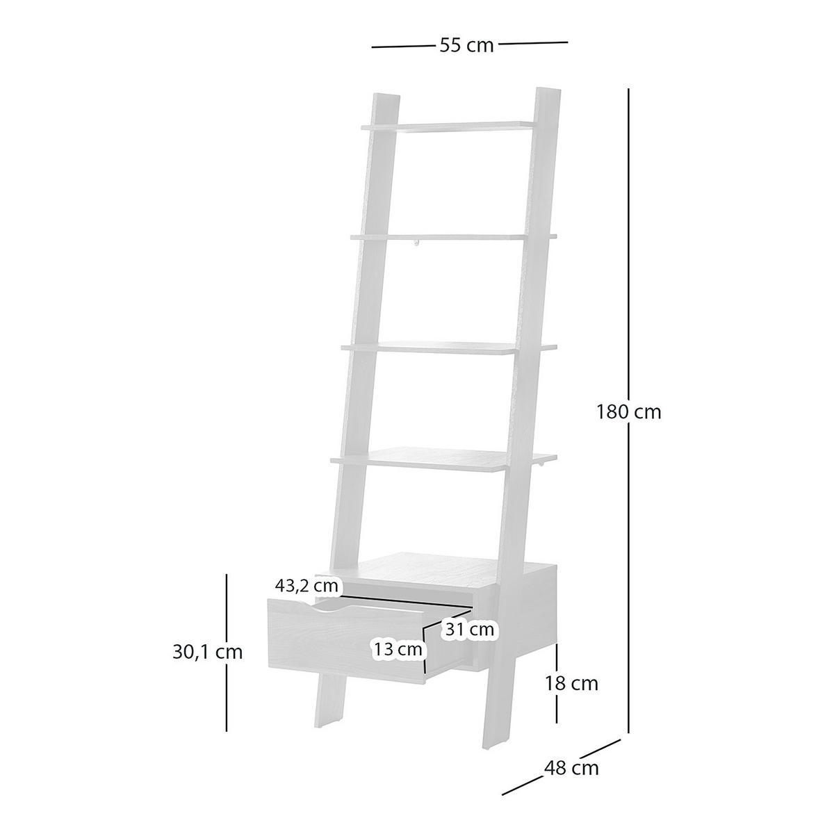 REGAL - Walnuss Dekor - Walnussfarben, Holzwerkstoff (55/180/48cm) - home24