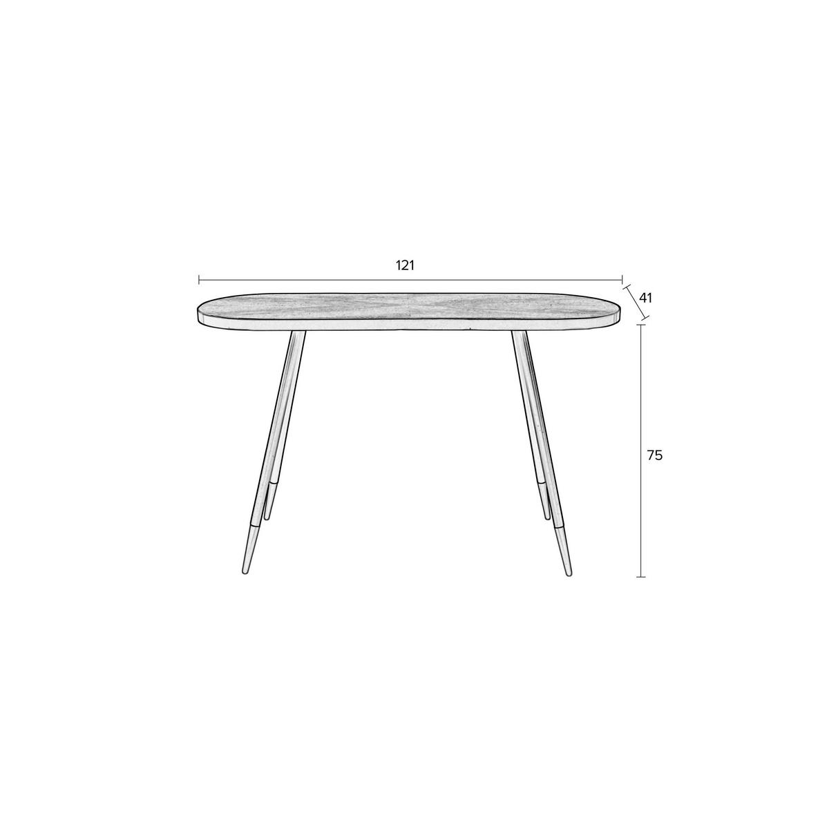 KONSOLENTISCH Denise Konsolentisch/Wandtisch 121x91 cm Holz Braun/ Gold - Multicolor, Holz (41/121/75cm) - Housecraft Living