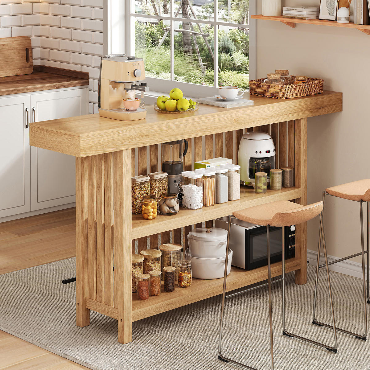 BARTISCH 160/40/105 cm, Naturfarben - Naturfarben, Holzwerkstoff (40/105/160cm)
