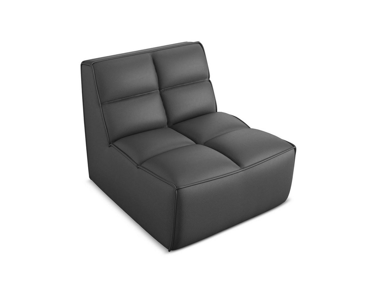 SESSEL Kunstleder Grau - Beige/Schwarz, Leder/Kunststoff (80/75/93cm) - Makamii