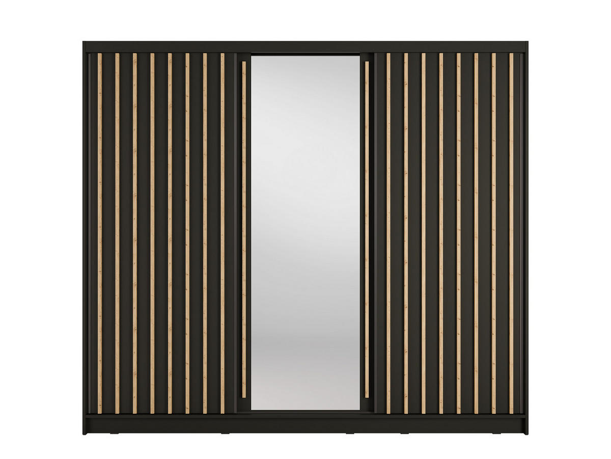 SCHIEBETÜRENSCHRANK ALUNA 13 - 248/215/62 cm 2-Türig Grau Graphite/Artsian Oak - Eiche Artisan/Grau, Holz/Holzwerkstoff (248/215/62cm)