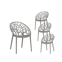 GARTENSTUHL Rhona Grau 52 cm x 79 cm 4er-Set - Grau, Kunststoff (52/79/60cm) - Klast Home