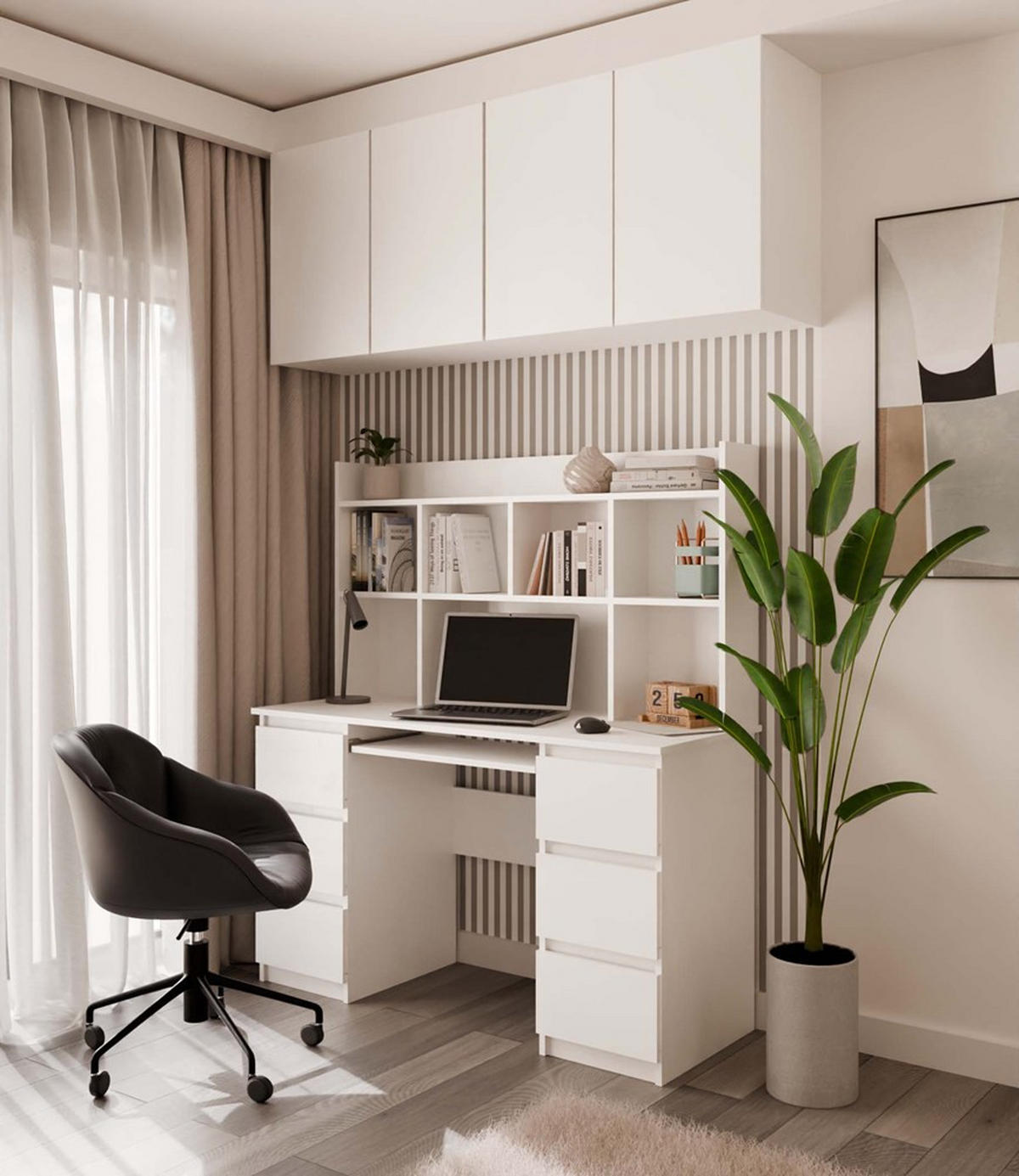 PÍSACÍ STÔL Biela 130/146/51 - biela, kompozitné drevo (51/130/146cm) - RAUMHIRSCH FURNITURE