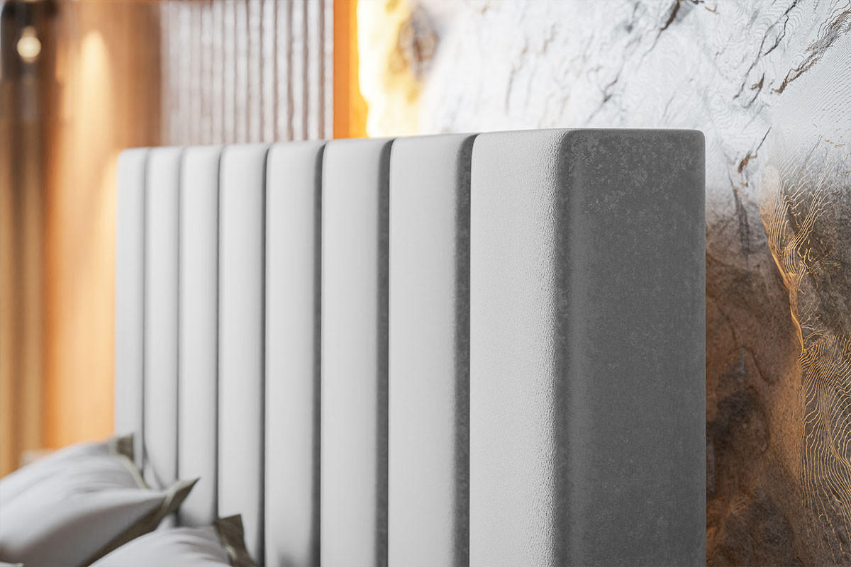 POLSTERBETT 180x200 Moris mit Kopfteil, Bettkasten Lattenrost, Blau - Blau, Holz/Textil (180/200cm) - Emporius