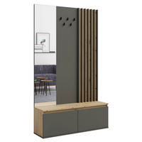 GARDEROBE Doris artisan eiche graphitgrau 120 cm / 34 cm / 202 cm - Graphitfarben/Grau, Holz/Holzwerkstoff (120/202/34cm) - Feldmann-Wohnen