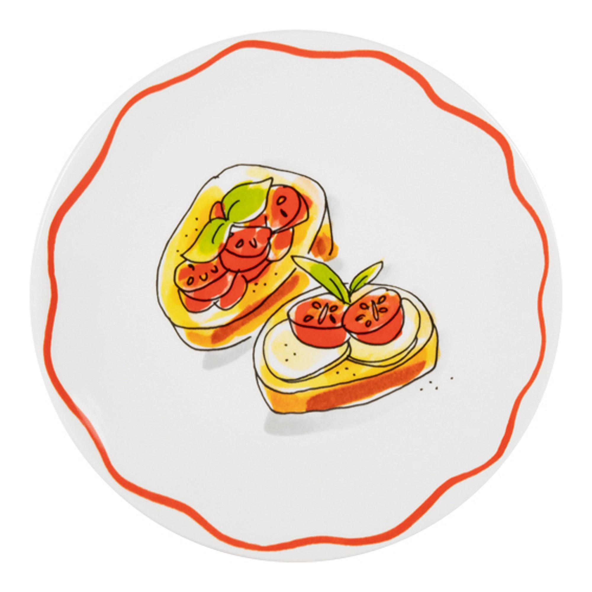 TELLER Bruschetta in Bunt - 18cm - Multicolor, Keramik (18/18/2cm) - Blond Amsterdam