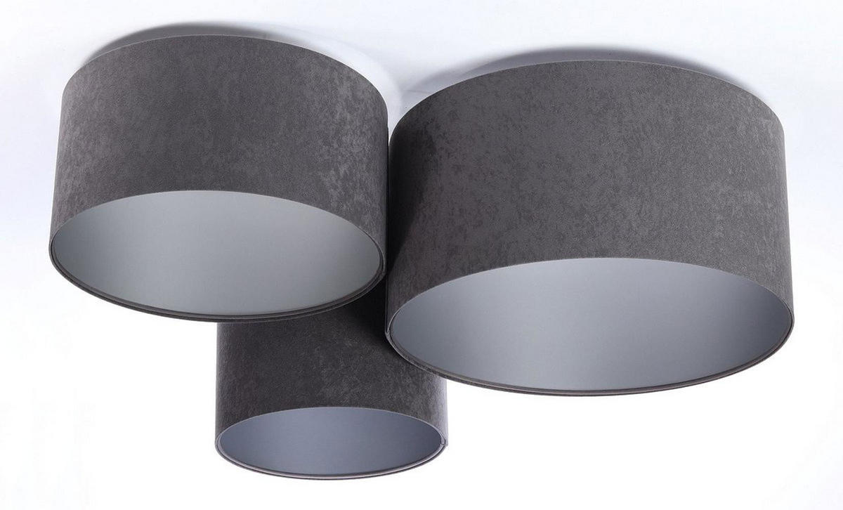 LAMPENSCHIRM Grau 75/34 cm - Silberfarben, Kunststoff (34/75/34cm) - KUNSTLOFT