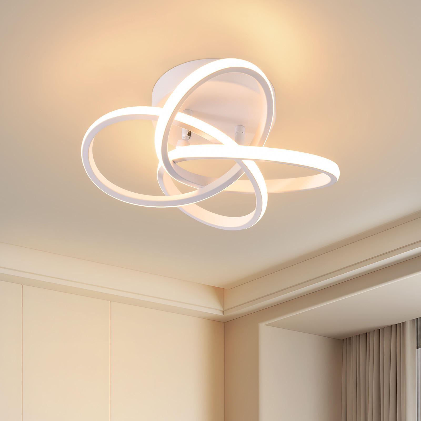 LED-DECKENLEUCHTE Linag 32/32/16 cm - Weiß, Metall (32/32/16cm) - ZMH