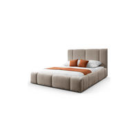 POLSTERBETT ELENA 140x200 cm Dunkelbeige (Anthology 4), 34 Holzlatten, Kopfteil 108 cm - Beige, Textil (140/200cm) - Lookway