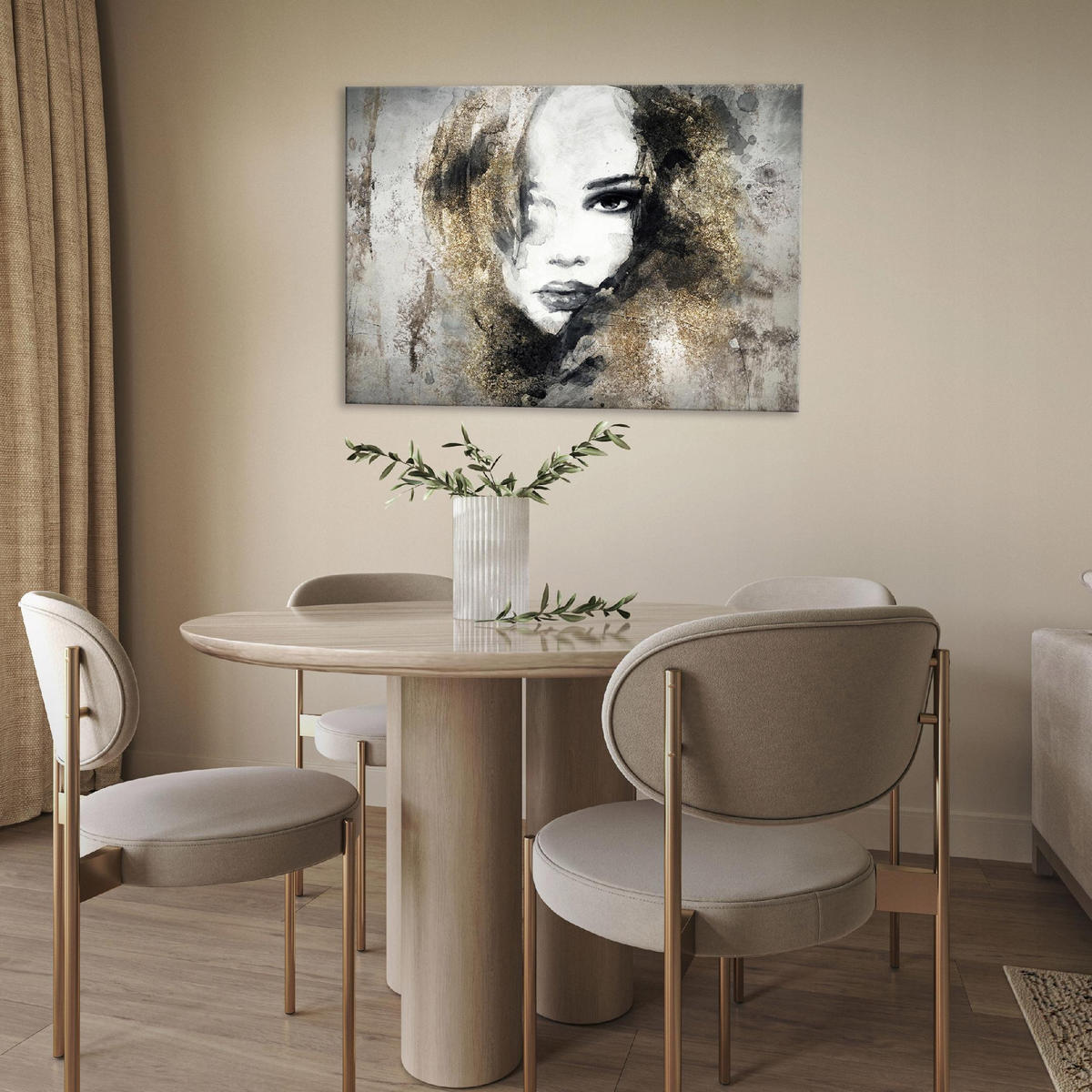 LEINWAND BILDER Frau Abstrakt 60x40 - Multicolor, Holzwerkstoff (60/40cm) - Wallarena
